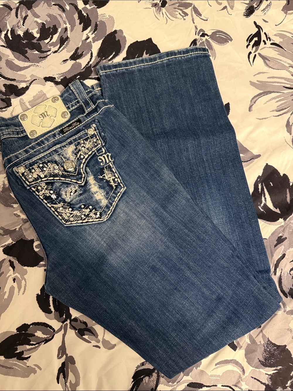 Miss Me Dark Blue Embellished Bootcut Jeans